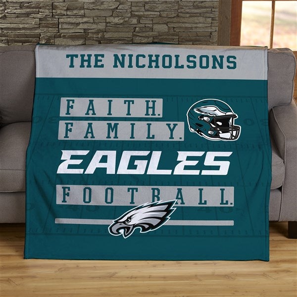 NFL Faith & Family Philadelphia Eagles Personalized Blankets - 45231