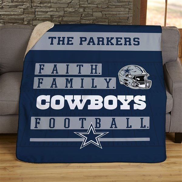 NFL Faith & Family Dallas Cowboys Personalized Blankets - 45314