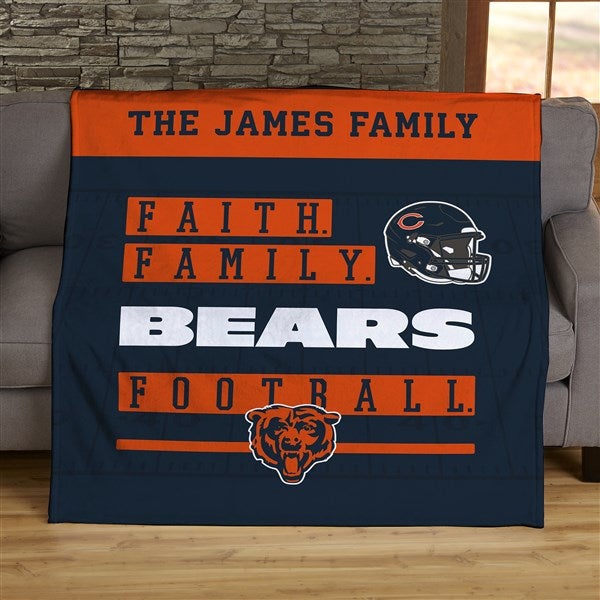 NFL Faith & Family Chicago Bears Personalized Blankets - 45316