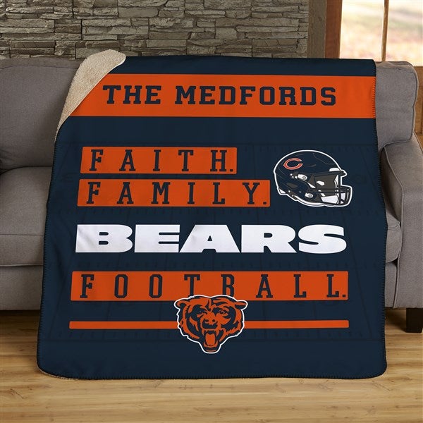 NFL Faith & Family Chicago Bears Personalized Blankets - 45316