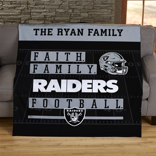 NFL Faith & Family Las Vegas Raiders Personalized Blankets - 45319