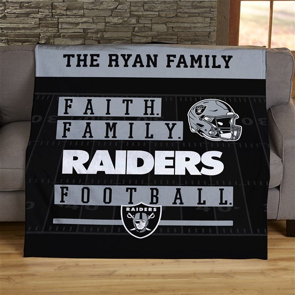 NFL Faith & Family Las Vegas Raiders Personalized 60x80 Plush Fleece Blanket