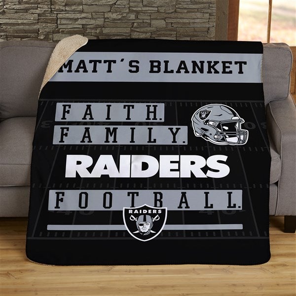 NFL Faith & Family Las Vegas Raiders Personalized Blankets - 45319