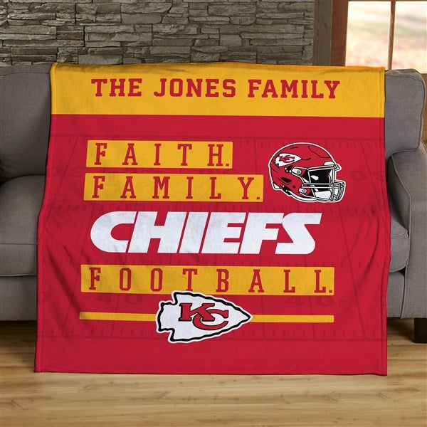 NFL Faith & Family Kansas City Chiefs Personalized Blankets - 45322