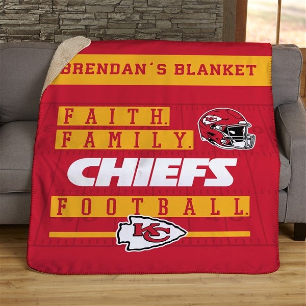 NFL Faith & Family Kansas City Chiefs Personalized Blankets - 45322