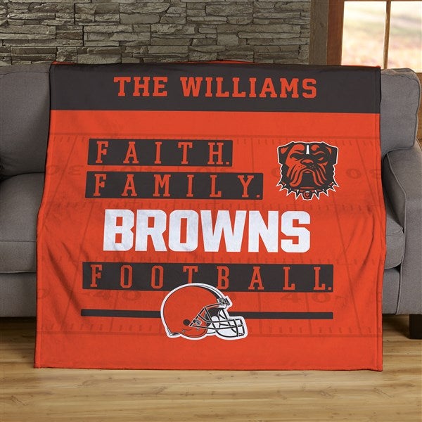 NFL Faith & Family Cleveland Browns Personalized Blankets - 45326