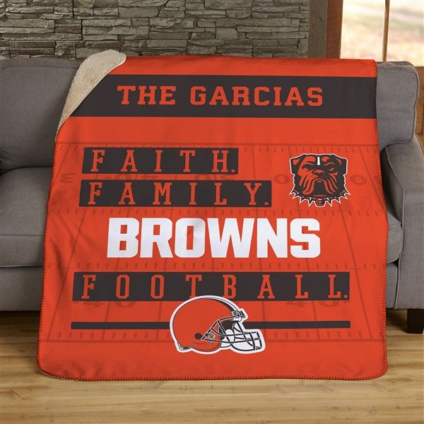 NFL Faith & Family Cleveland Browns Personalized Blankets - 45326