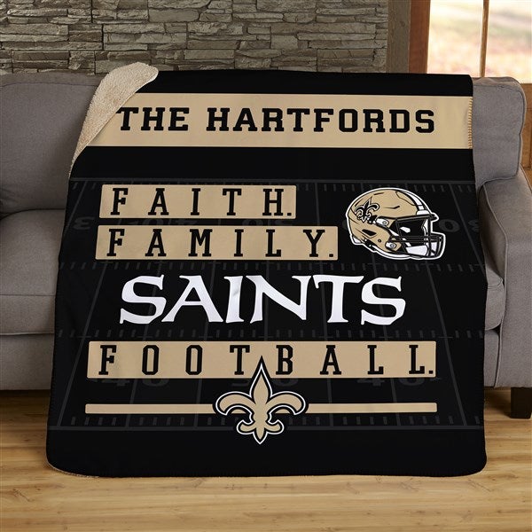 NFL Faith Family New Orleans Saints Personalized 60x80 Sherpa Blanket