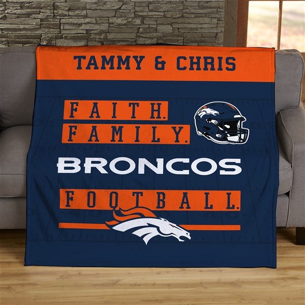 NFL Faith & Family Denver Broncos Personalized Blankets - 45335