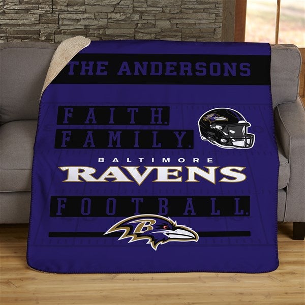 NFL Faith & Family Baltimore Ravens Personalized Blanket - 45355