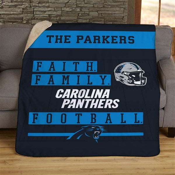 NFL Faith & Family Carolina Panthers Personalized Blanket - 45357