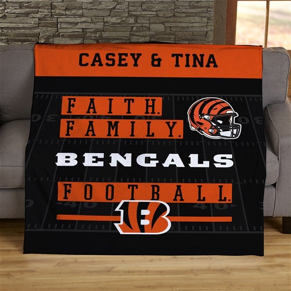 NFL Faith & Family Cincinnati Bengals Personalized Blanket - 45358