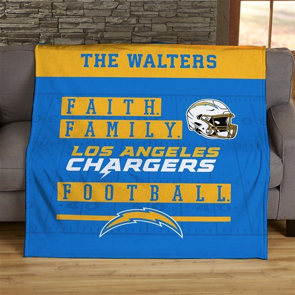 NFL Faith & Family Los Angeles Chargers Personalized Blanket - 45363