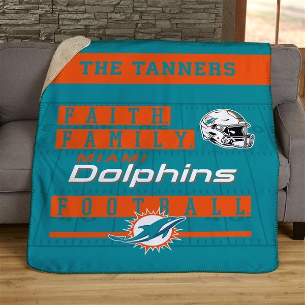 NFL Faith & Family Miami Dolphins Personalized Blanket - 45365