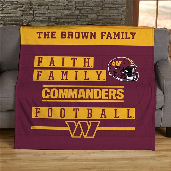NFL Faith & Family Washington Football Team Personalized Blanket - 45370