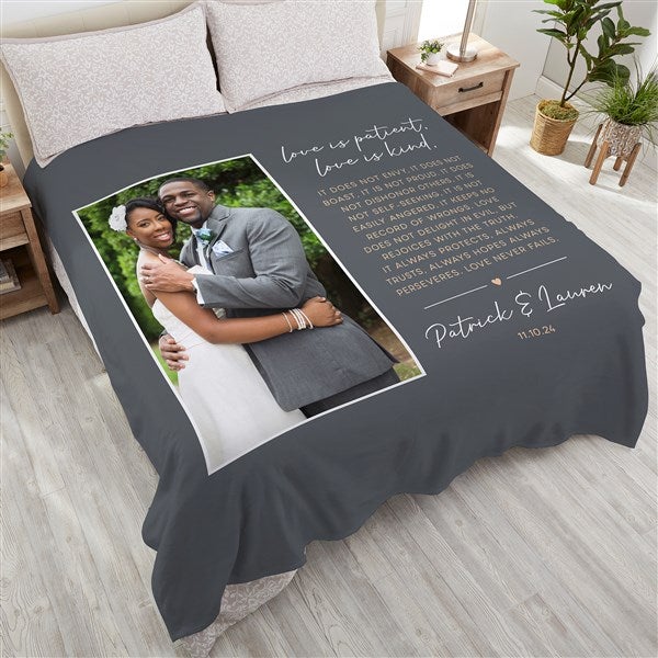Love is Patient Personalized Photo Blanket  - 45392