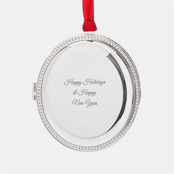 Engraved Silver Beaded Oval Locket Ornament   - 45399