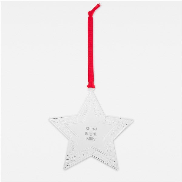 Engraved Silver Star Metal Ornament  - 45409