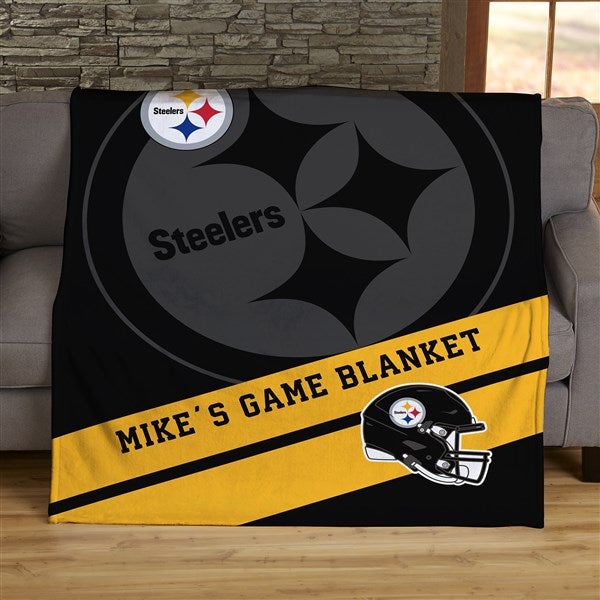 NFL Corner Logo Pittsburgh Steelers Personalized Blankets - 45434