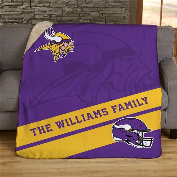 NFL Corner Logo Minnesota Vikings Personalized Blankets - 45446