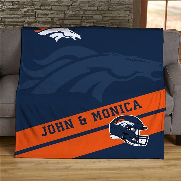 NFL Corner Logo Denver Broncos Personalized Blankets