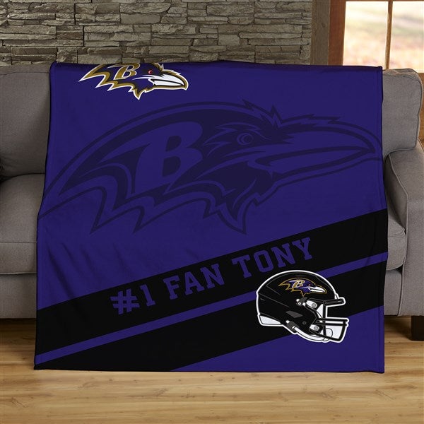 NFL Corner Logo Baltimore Ravens Personalized Blankets - 45455