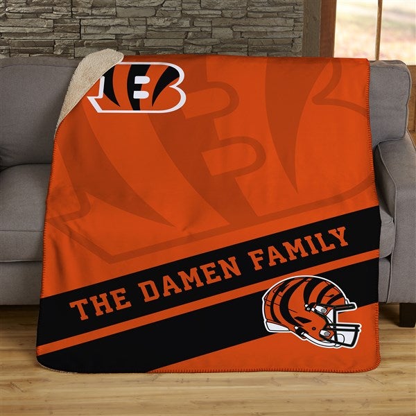 NFL Corner Logo Cincinnati Bengals Personalized Blankets - 45461