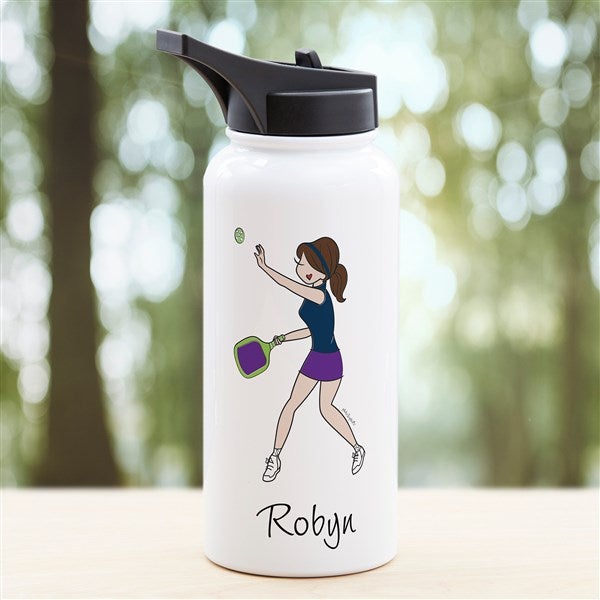 Pickleball Water Bottle with Sport Spout Lid