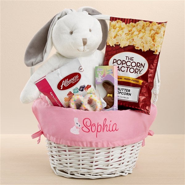 Bunny Name Embroidered Easter Gift Basket - 45531