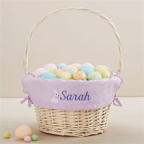 Bunny Name Embroidered Willow Easter Basket - 45534