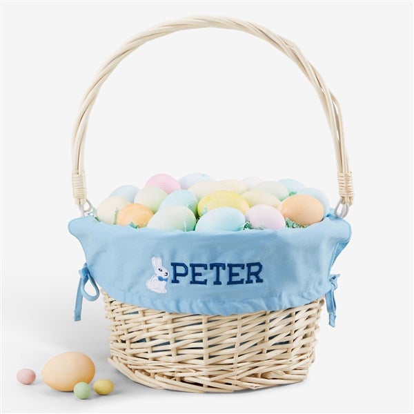 Bunny Name Embroidered Willow Easter Basket - 45534