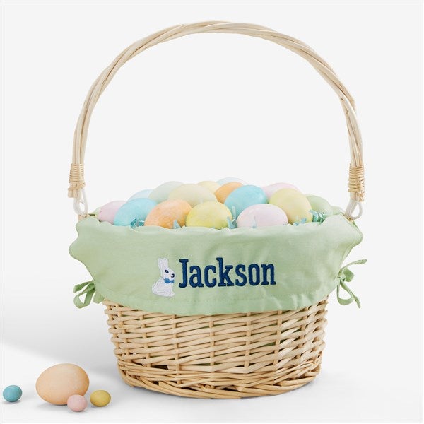 Bunny Name Embroidered Willow Easter Basket - 45534