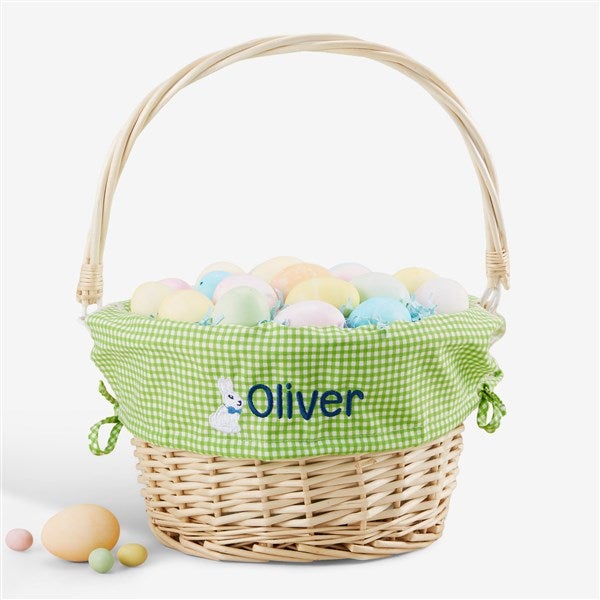 Bunny Name Embroidered Willow Easter Basket - 45534