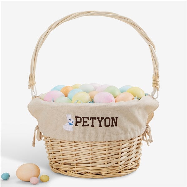 Bunny Name Embroidered Willow Easter Basket - 45534