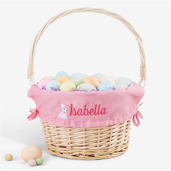 Bunny Name Embroidered Willow Easter Basket - 45534