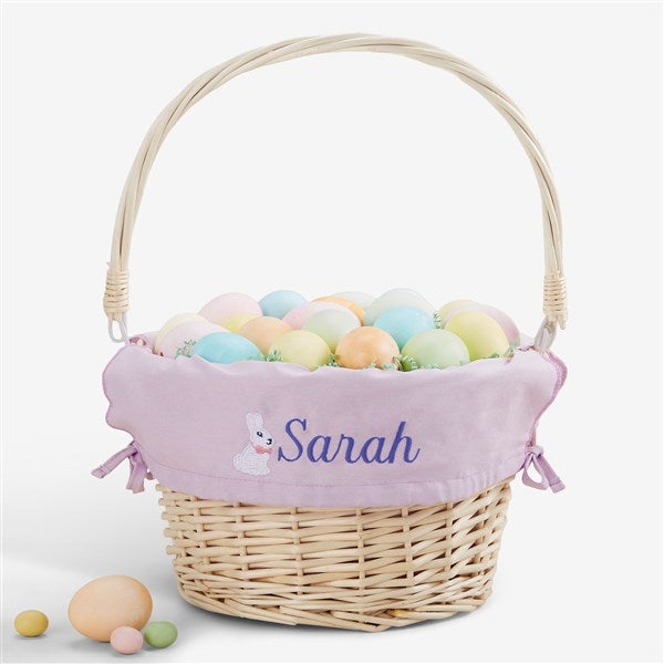 Bunny Name Embroidered Willow Easter Basket - 45534