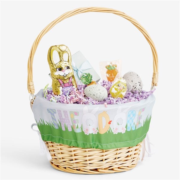 Easter Alphabet Personalized Easter Basket with Folding Handle - 45535