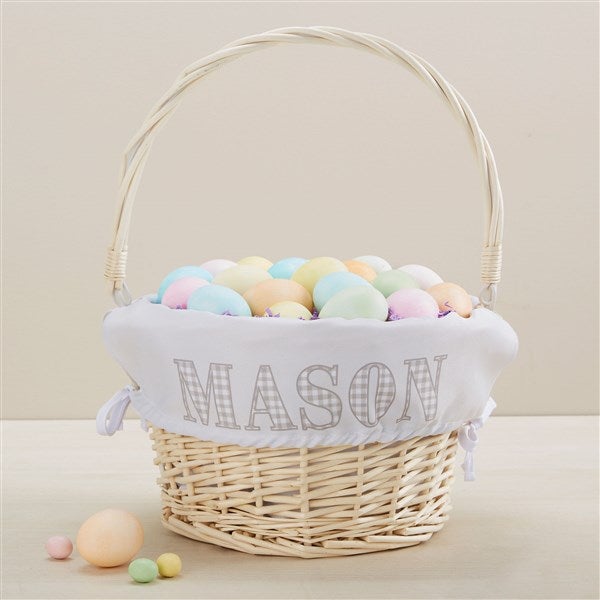 Easter Gingham Name Personalized Easter Basket - 45536