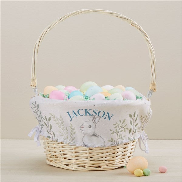 Personalized Floral Bunny Easter Basket - 45538