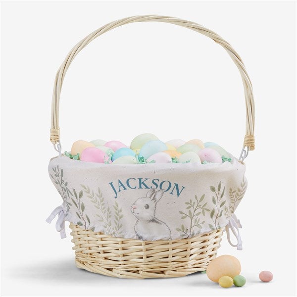 Personalized Floral Bunny Easter Basket - 45538