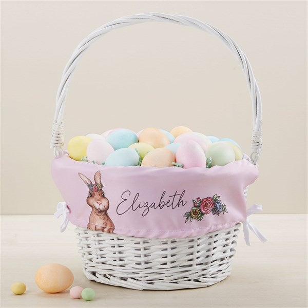 Easter Girl Bunny Personalized Easter Basket - 45540