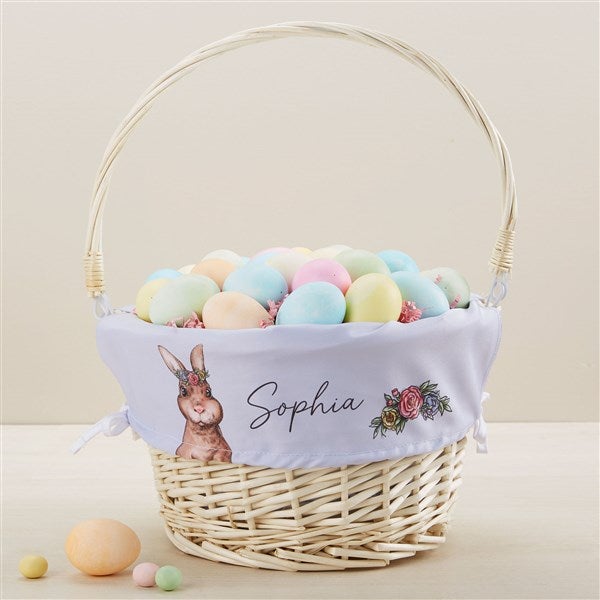 Easter Girl Bunny Personalized Easter Basket - 45540