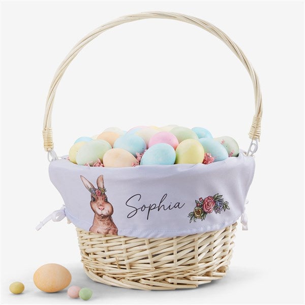 Easter Girl Bunny Personalized Easter Basket - 45540