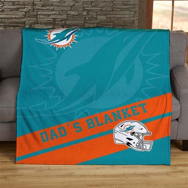NFL Corner Logo Miami Dolphins Personalized Blankets - 45552