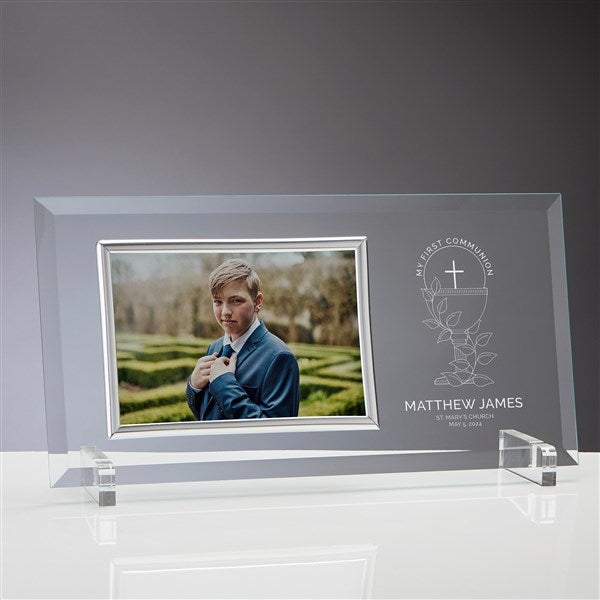 First Communion Icons Personalized Glass Picture Frame  - 45567