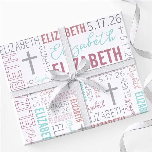 Religious Repeating Name Personalized Wrapping Paper  - 45571