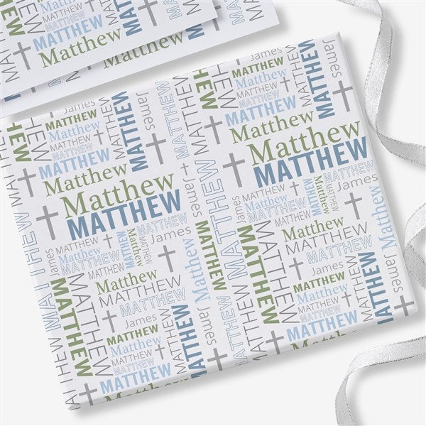 Religious Repeating Name Personalized Wrapping Paper  - 45571