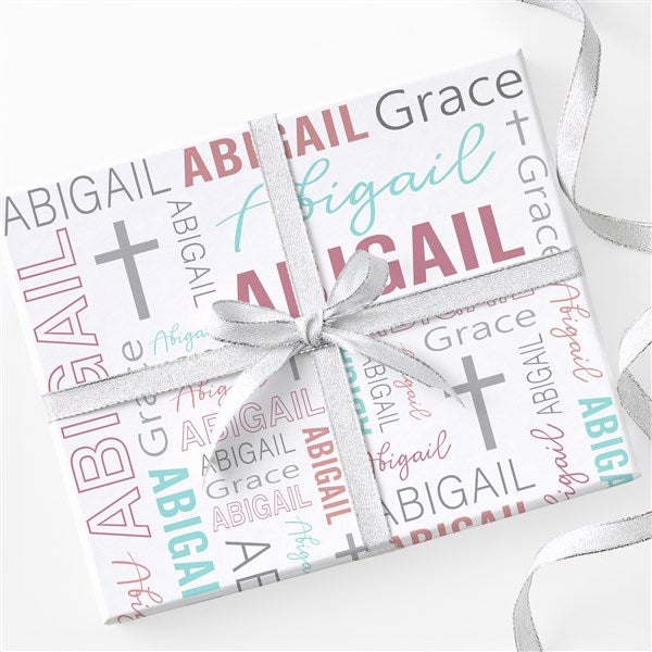 Religious Repeating Name Personalized Wrapping Paper  - 45571