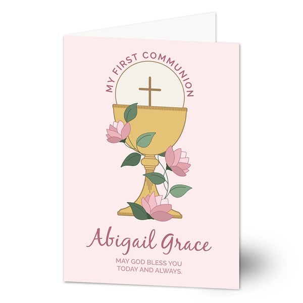 First Communion Icons Personalized Greeting Card - 45572