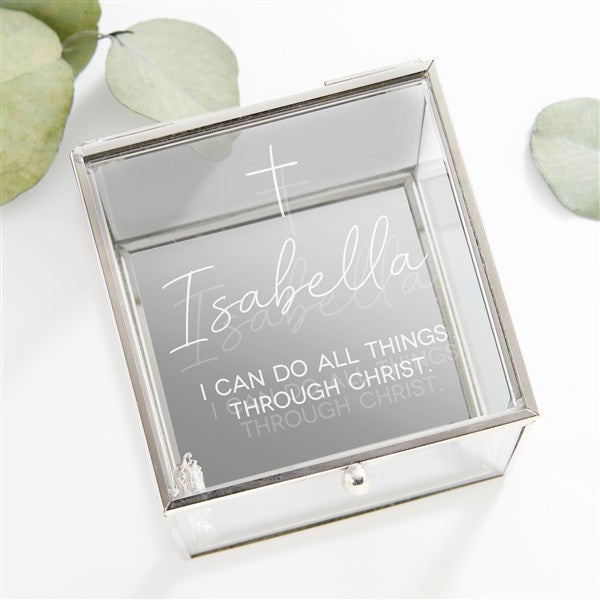 Confirmed in Christ Personalized Glass Jewelry Box  - 45576